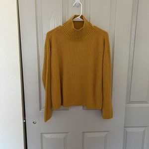 Goodthreads Women's Mid-Gauge Stretch Cropped Long Sleeve Funnel Neck Sweater L